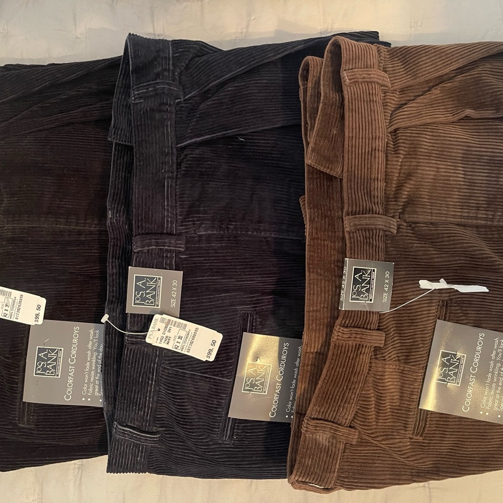 Jos. A. Bank Corduroy Pants - Black, Navy and Brown